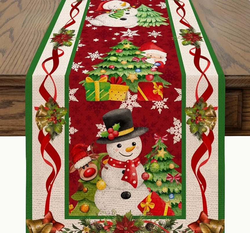 2026 Christmas Table Runner Christmas Decoration for Home Tablecloth Navid Noel Xmas Gifts New Year Natal Drop Shipping
