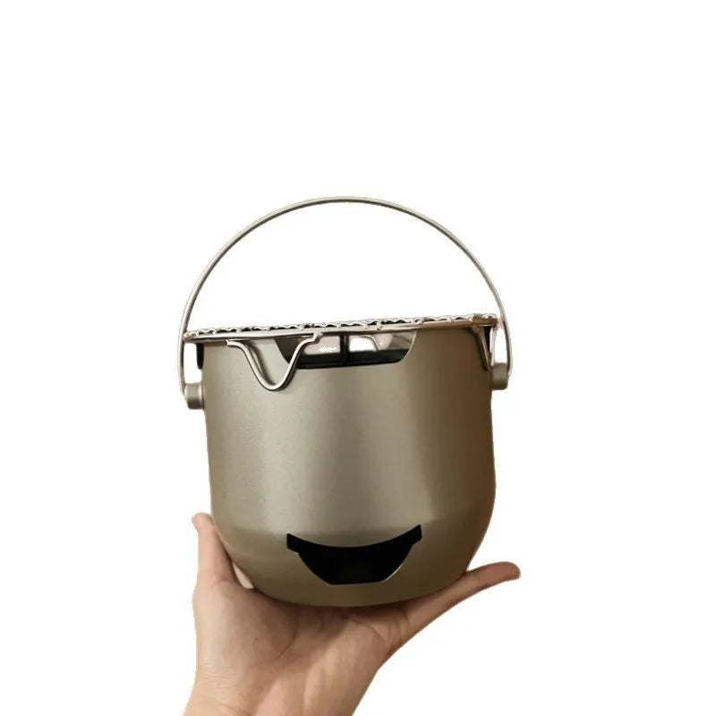 Portable Stainless Steel Korean-Style BBQ Grill Mini Outdoor Household Barbecue Stove with Carbon Tea Olive Alcohol Encirclement