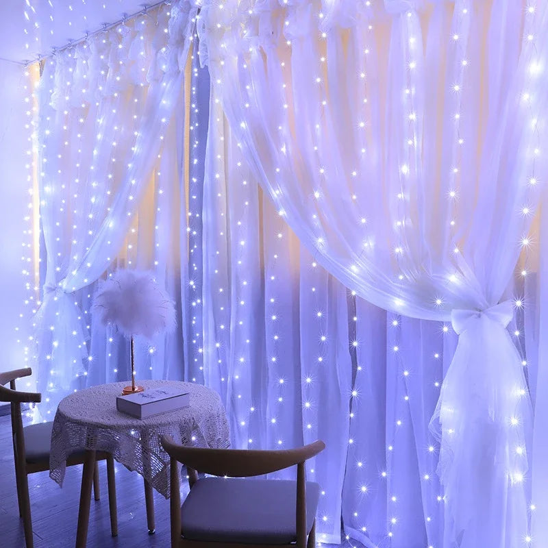 Luzes de natal cortina guirlanda feliz natal decorações para casa enfeites de natal presentes de natal navidad 2025 decoração de ano novo