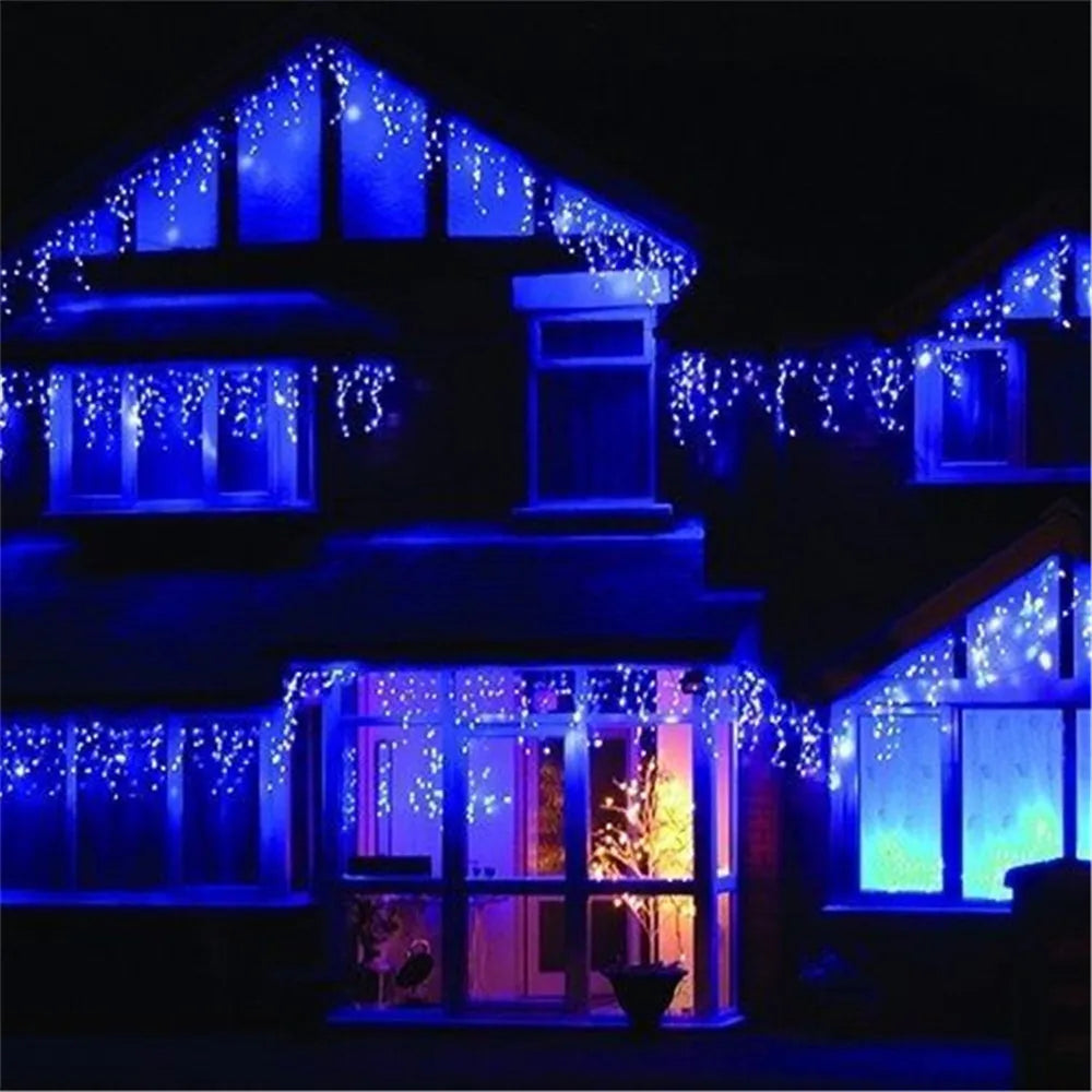 Luzes de natal cachoeira decoração ao ar livre 5m droop 0.4-0.6m luzes led cortina luzes da corda festa ggarden beirais decoração