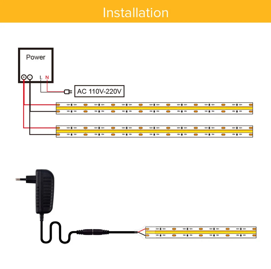 A espiga listada ul conduziu a luz de tira 320 480 leds/m 16.4ft fita flexível de alta densidade ra90 3000k 4000k 6500k regulável conduziu luzes dc12v 24v