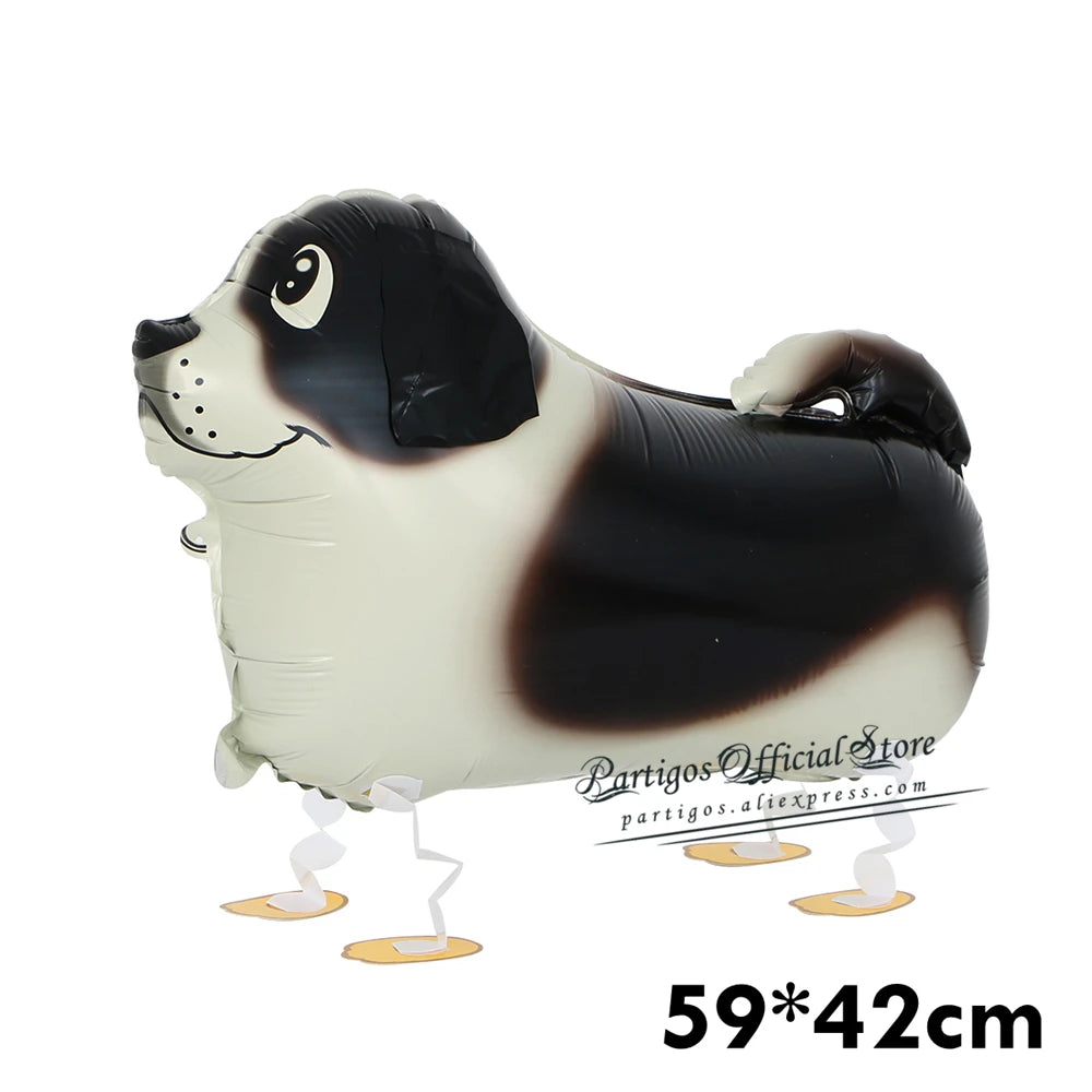 Mixes andando animais balões de hélio bonito gato cão panda dinossauro tigre animal de estimação balões de ar decorações de festa de aniversário crianças e adultos