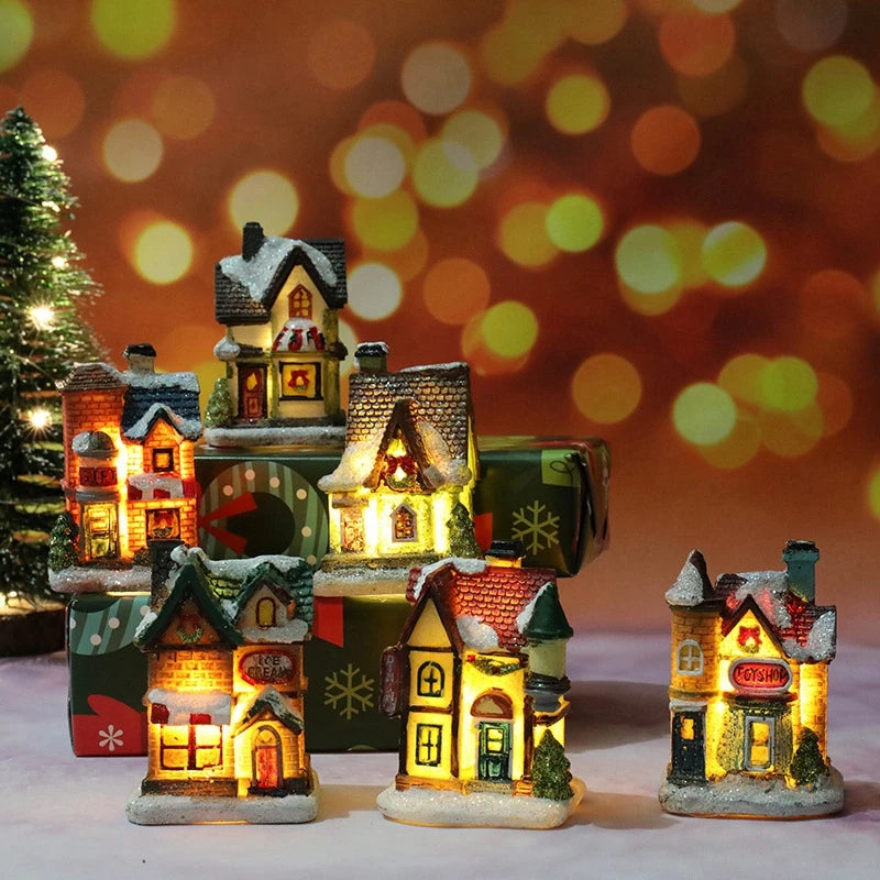 Casa de natal decorações de luz para casa ornamentos crianças presente natal ano novo 2025 navidad decoração quarto luz da noite com bateria