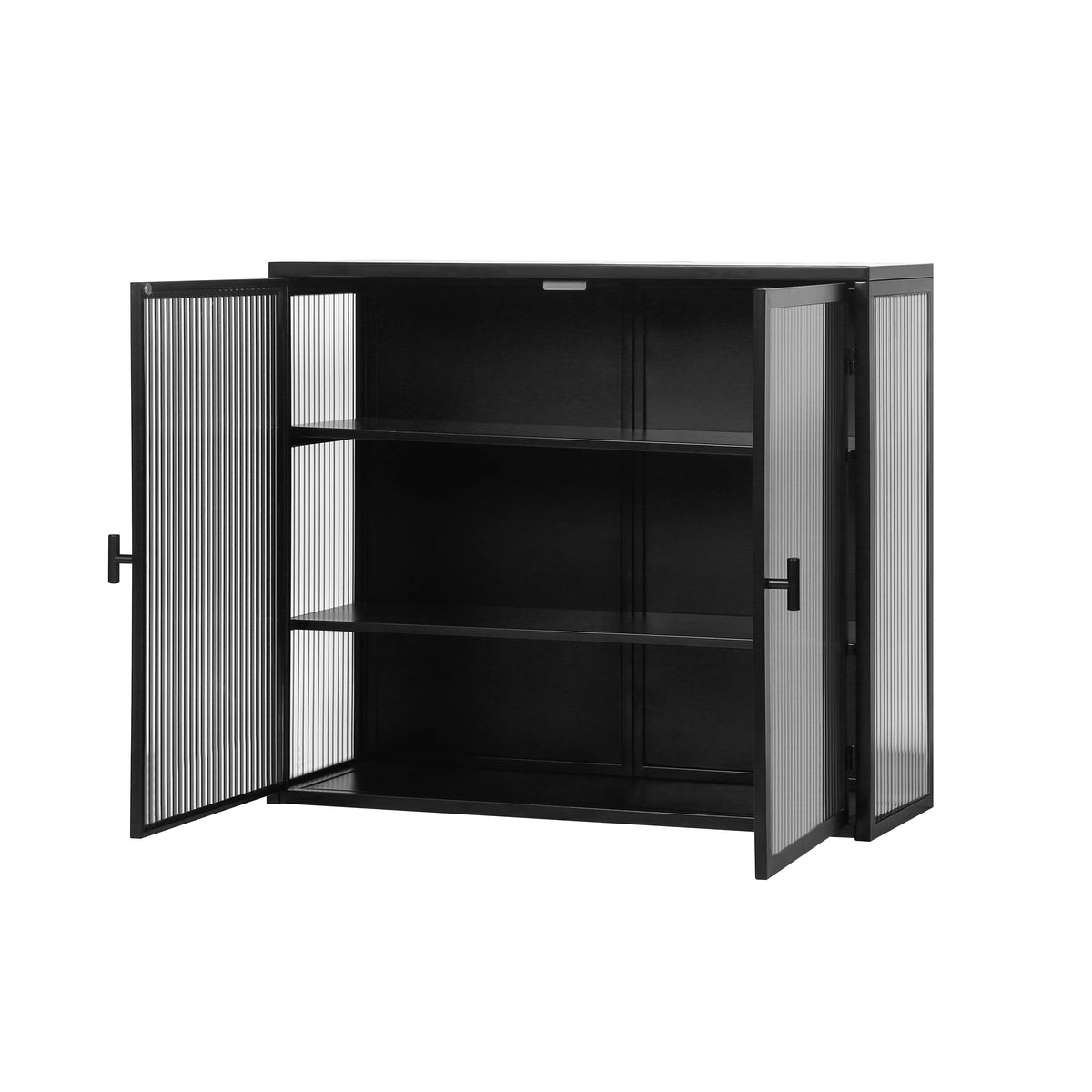 Free Shipping Metal Modern Two-door Sideboard Three-tier Storage Eco-Friendly Durable Home Furniture Kitchen Dining Room