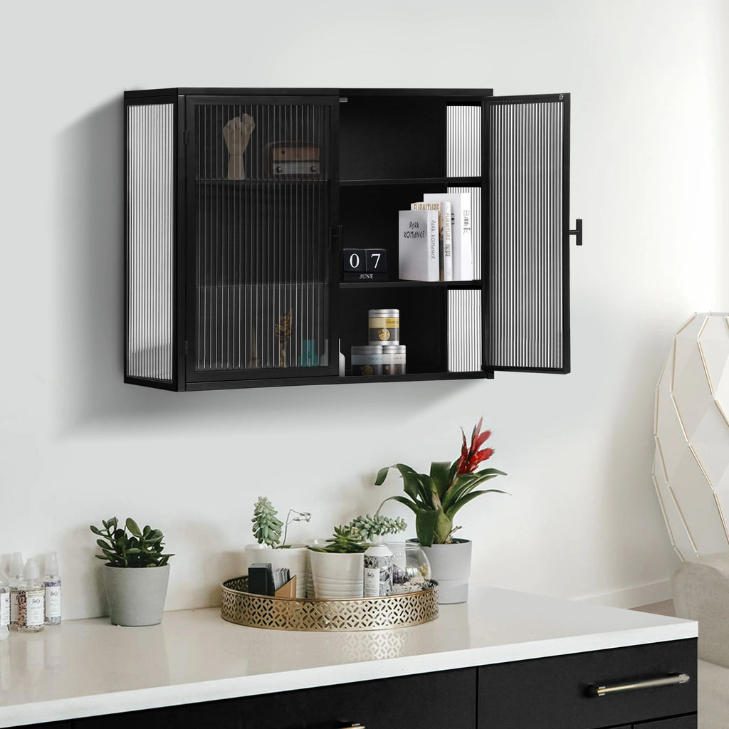 Free Shipping Metal Modern Two-door Sideboard Three-tier Storage Eco-Friendly Durable Home Furniture Kitchen Dining Room