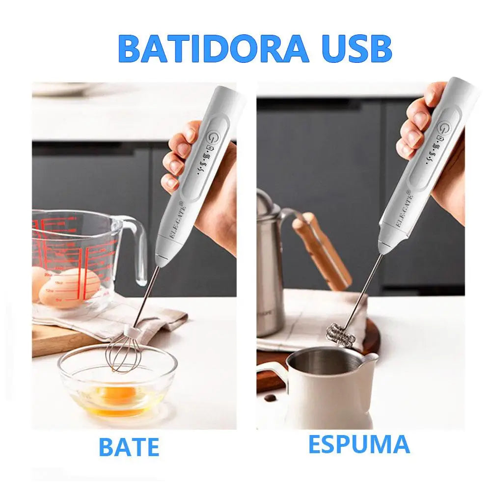 Elegate HOG.96 Battery-Powered 200W Rechargeable Portable Hand Held Plastic Electric Whisk 1 Speed Milk Coffee Egg Mixing Wire