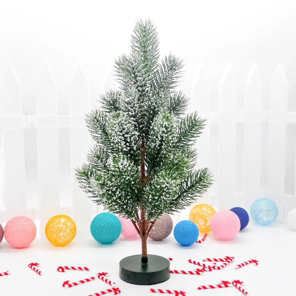 Mini Árvore de Natal Artificial Brilhante, Decoração Imortal Desktop, Presente de Aniversário, Ano Novo, Família, Dia dos Namorados, 30cm