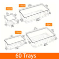 Clear Plastic Drawer Organizer Bins Multi Sizes Kitchen Bedroom Office Storage Tray