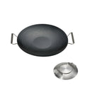 Campingmoon Outdoor Cookware Set Stainless Steel BBQ Grill Plate & Griddle | Non-stick Fry Pans Cooking Pot Utensils for Camping