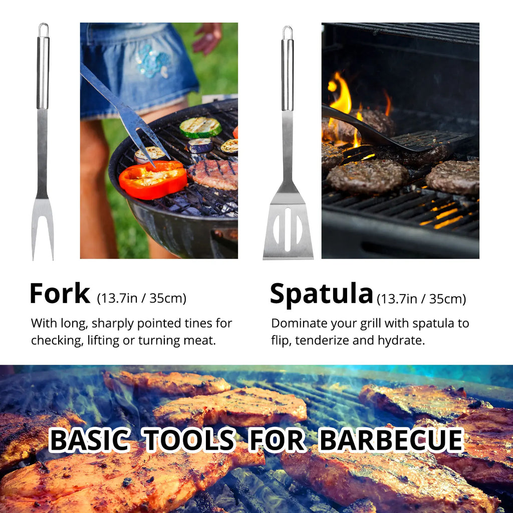 Easy to Carry BBQ Utensil Set Stainless Steel Professional Barbecue Accessories Grill Tool with Bag