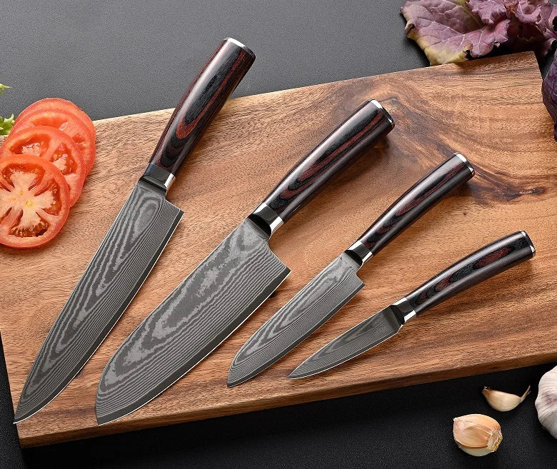 High Quality Kitchen Knife Set 67 Layers Damascus Steel VG10 Japanese Chef Knife Colorful Pakka Wood Handle Knives