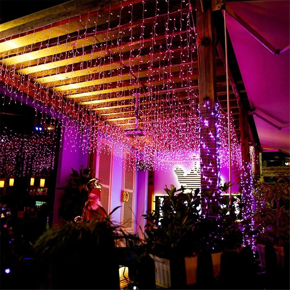 Luzes de natal cachoeira decoração ao ar livre 5m droop 0.4-0.6m luzes led cortina luzes da corda festa ggarden beirais decoração