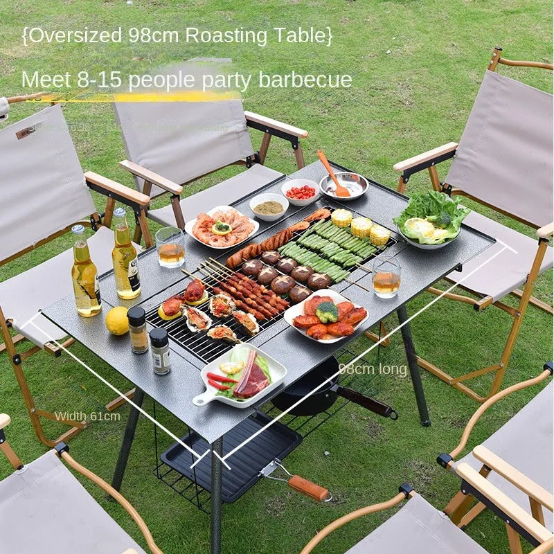 Outdoor Stainless Steel Folding Barbecue Grill New Thickened Household Charcoal Barbecue BBQ Grill for Camping Travel BBQ Grill