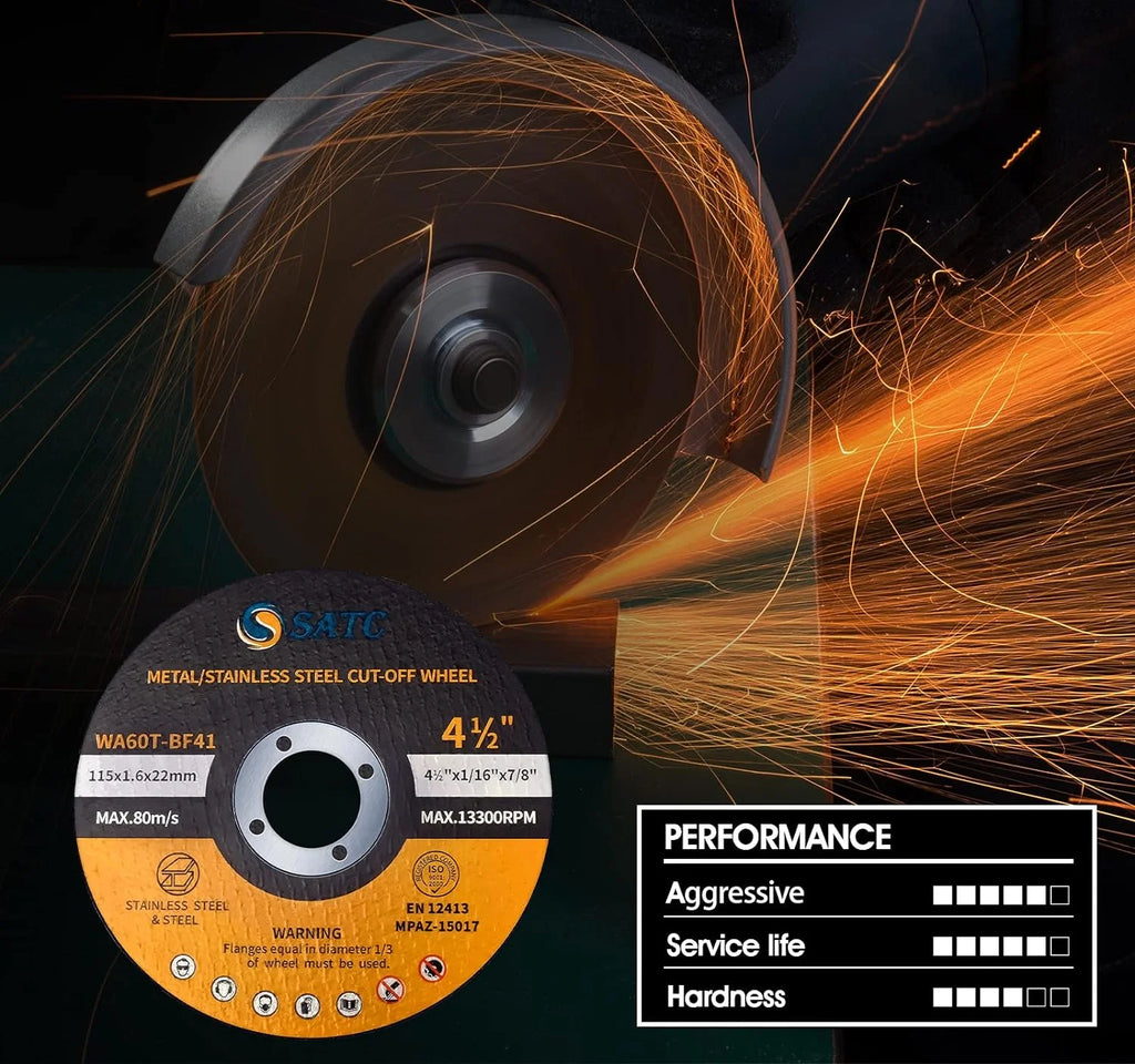 25pcs 4 1/2 Inch Aluminum Oxide Cutting Wheel 4.5 X 1/16 X 7/8 Inch Angle Grinder Abrasive Tool