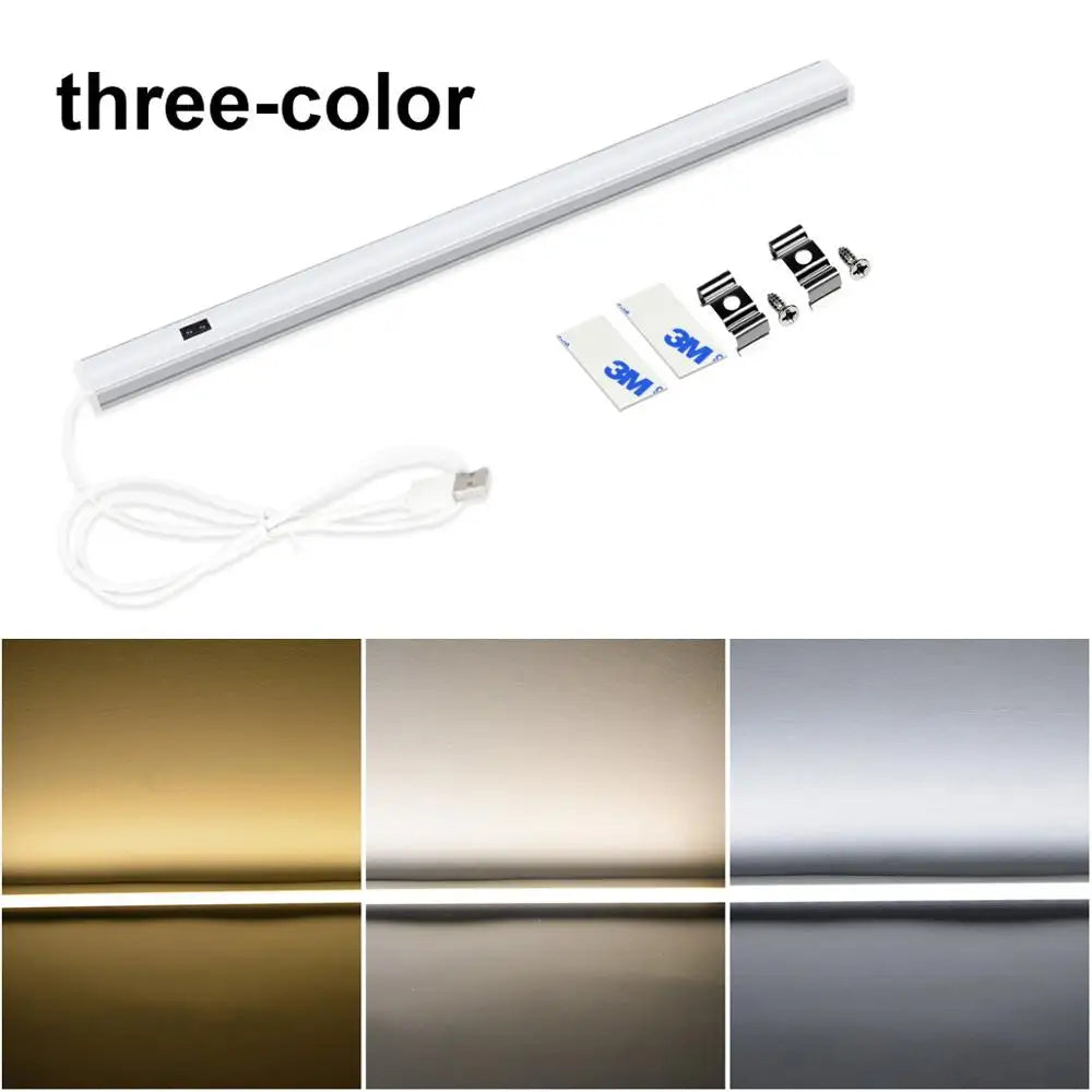 Barra de Luz LED em Perfil de Alumínio 30cm 40cm 50cm Iluminação Interna Luminária para Cozinha Armário Decoração de Natal Luzes de Fundo para Parede