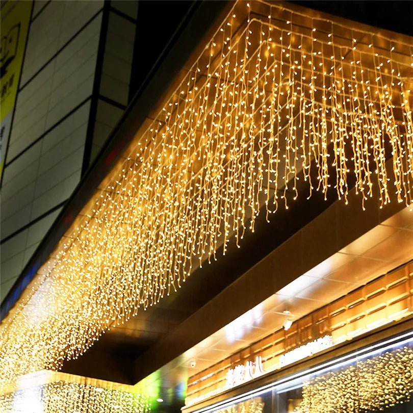 Luzes de Natal LED, cordão de luzes decorativas, cortina de luzes, decoração de Natal para casa, luminária para as festas de fim de ano e Ano Novo.
