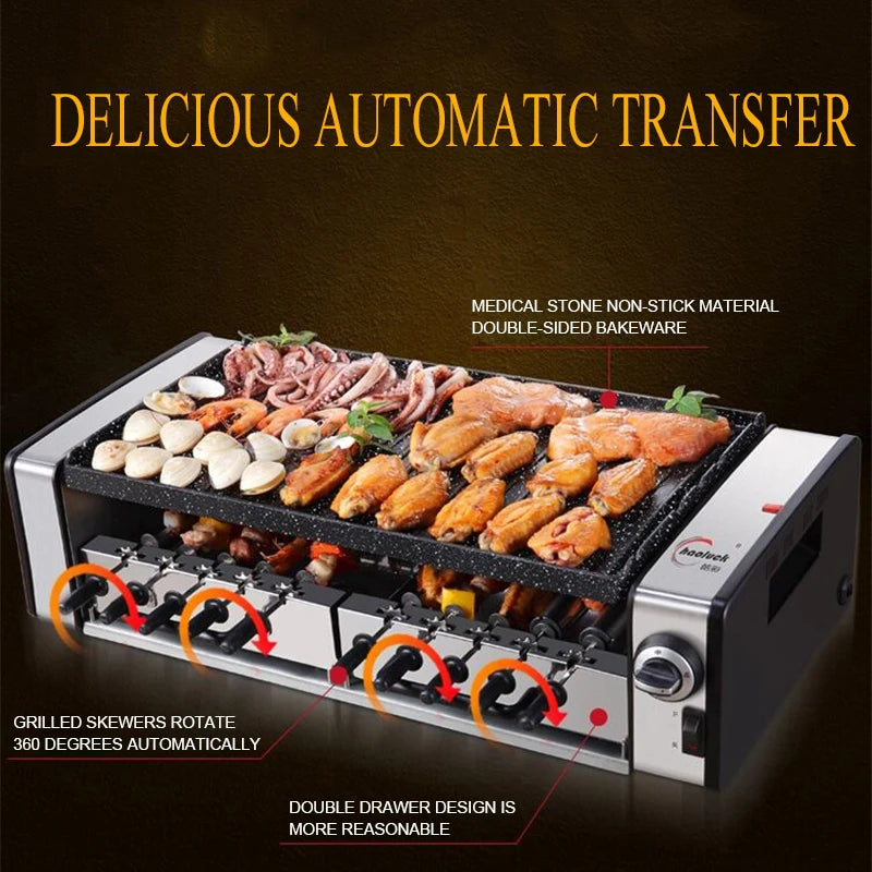 1600w Smokeless Electric Grill Portable Bbq Grill With Adjustable Temperature Control