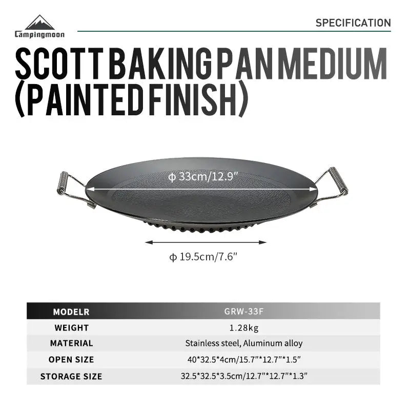 Campingmoon Outdoor Cookware Set Stainless Steel BBQ Grill Plate & Griddle | Non-stick Fry Pans Cooking Pot Utensils for Camping