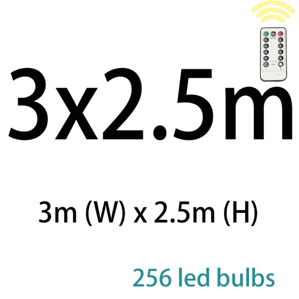 Cortina de led luzes da corda natal luzes de fadas guirlanda para o ano novo casa pátio festa casamento casa decoração ao ar livre - Kasa & Pet