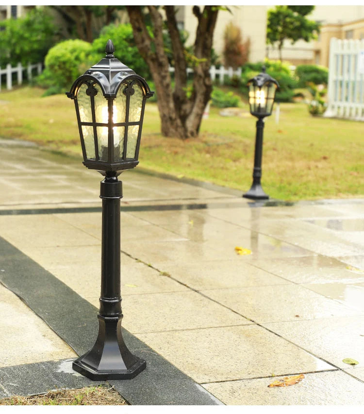 Luzes de LED para Jardim ao Ar Livre, Estilo Vintage Europeu, Impermeáveis IP54, 80CM, Lâmpadas Pretas E27 para Iluminação de Paisagismo em Jardins e Quintais AC85-265V