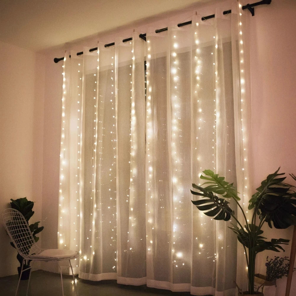 Luzes de natal cortina guirlanda feliz natal decorações para casa enfeites de natal presentes de natal navidad 2025 decoração de ano novo