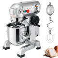 Commercial 10Qt Food Mixer 450W 3 Speeds Adjustable 110/178/390 RPM Heavy Duty 110V Stainless Steel Bowl Dough Hooks Electric