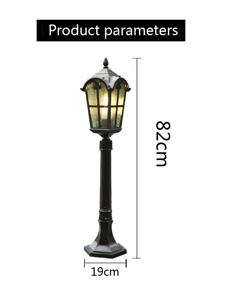 Luzes de LED para Jardim ao Ar Livre, Estilo Vintage Europeu, Impermeáveis IP54, 80CM, Lâmpadas Pretas E27 para Iluminação de Paisagismo em Jardins e Quintais AC85-265V