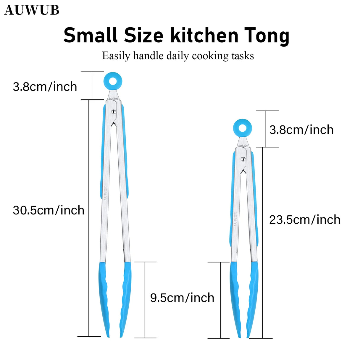 9+12 Inch Silicone Food Tong Stainless Steel Silicone Non-slip Cooking Clip Clamp BBQ Salad Tools Cooking Kitchen Accessories