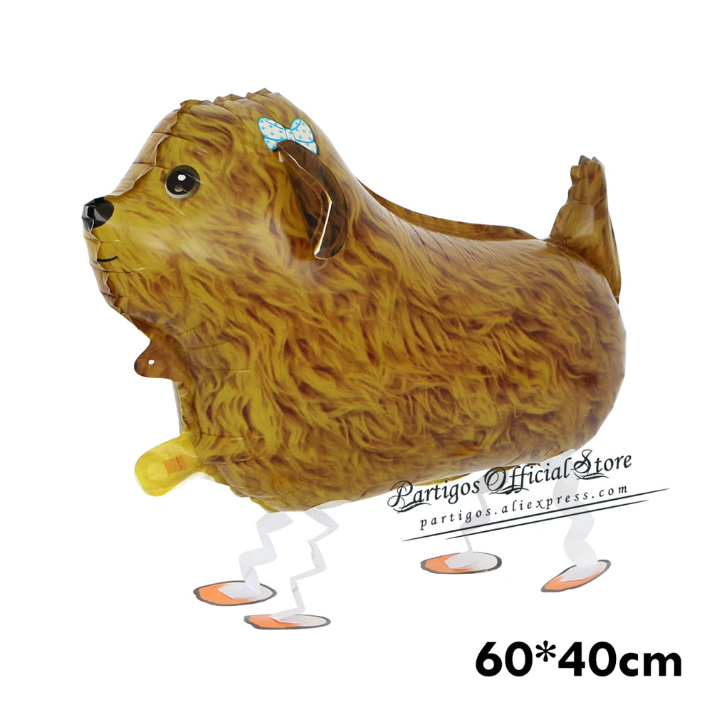 Mixes andando animais balões de hélio bonito gato cão panda dinossauro tigre animal de estimação balões de ar decorações de festa de aniversário crianças e adultos