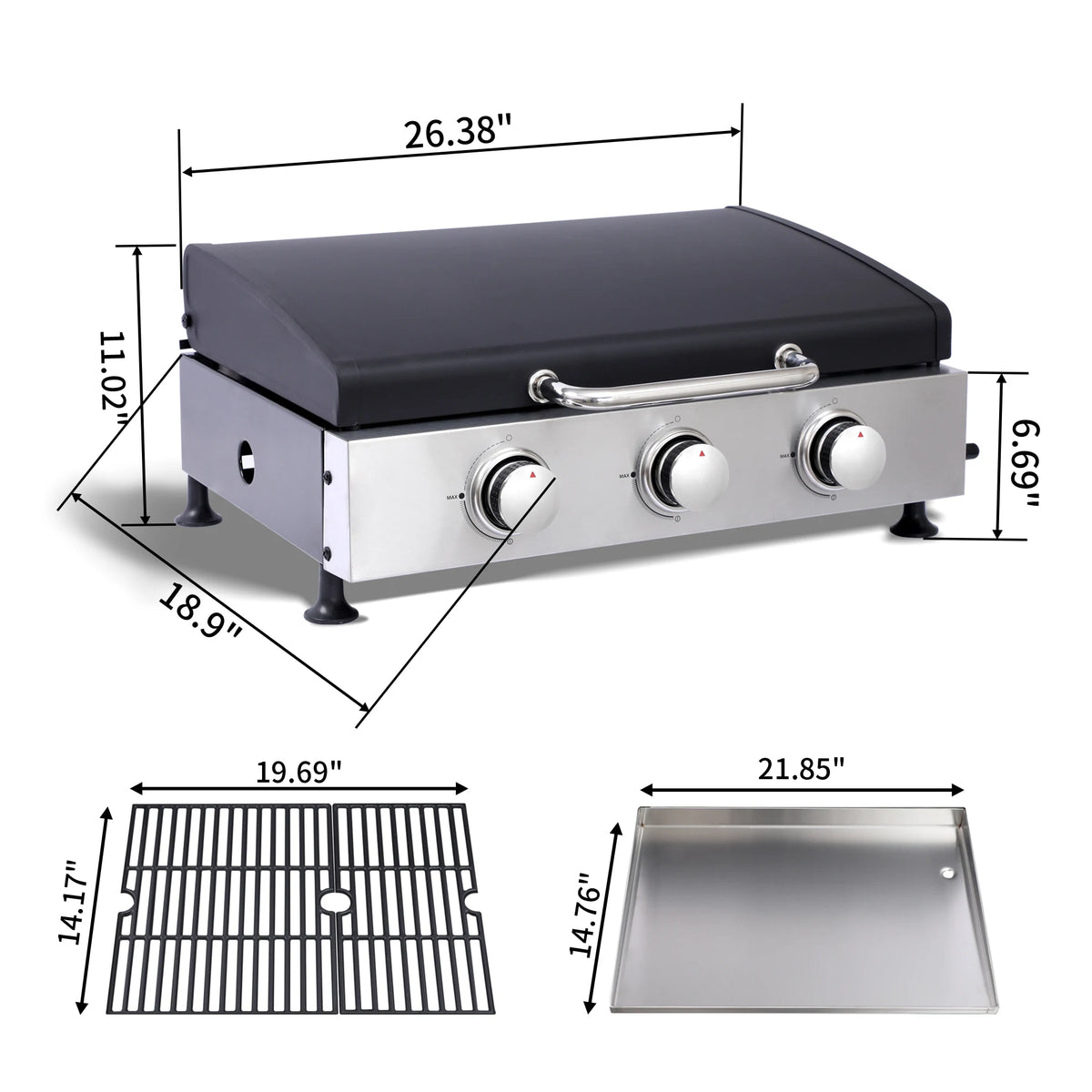 [USA Warehouse] Free Shipping 3 BURNER GAS GRILL Shipped From US Local Warehouse Dropshipping Support