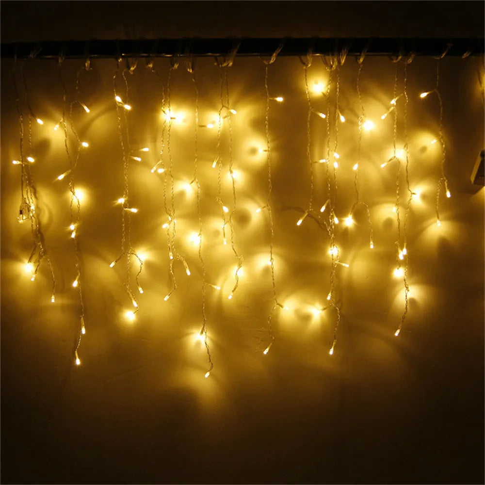 Luzes de natal cachoeira decoração ao ar livre 5m droop 0.4-0.6m luzes led cortina luzes da corda festa ggarden beirais decoração