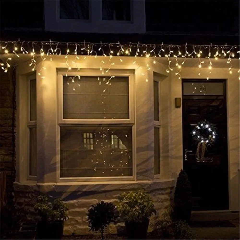 Luzes de natal cachoeira decoração ao ar livre 5m droop 0.4-0.6m luzes led cortina luzes da corda festa ggarden beirais decoração