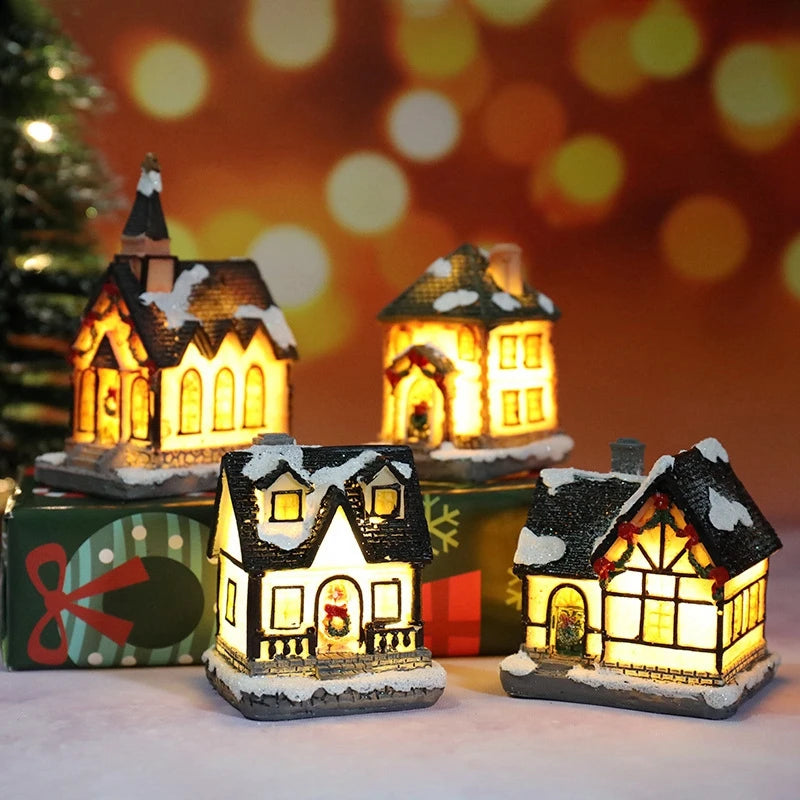 Casa de natal decorações de luz para casa ornamentos crianças presente natal ano novo 2025 navidad decoração quarto luz da noite com bateria