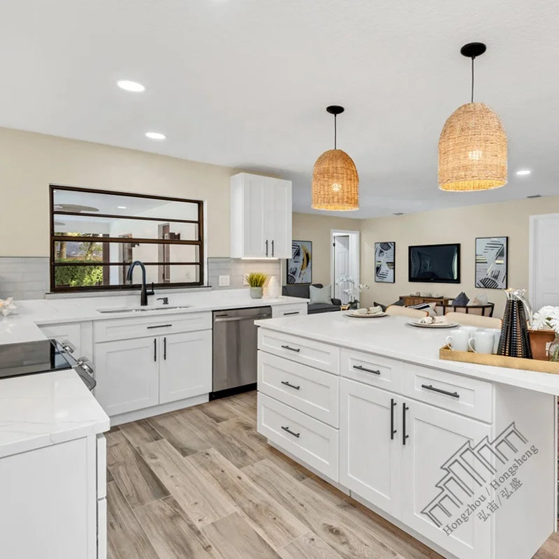 Ready-to-Ship Classic Style All Wood White Shaker RTA Kitchen Cabinets Wholesale W2736 Gabinetes De Cocina Kitchen Wall Unit