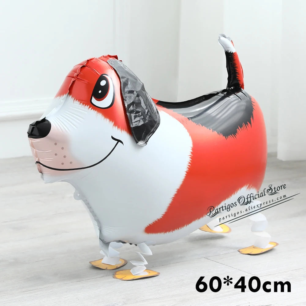 Mixes andando animais balões de hélio bonito gato cão panda dinossauro tigre animal de estimação balões de ar decorações de festa de aniversário crianças e adultos
