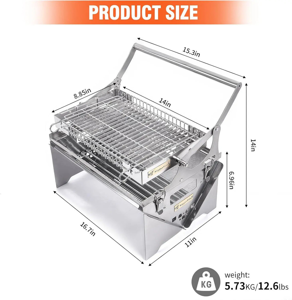 Explosive Outdoor Multifunctional Removable Flip Stainless Steel Charcoal Grill Grill Tray Combo for Fish Household