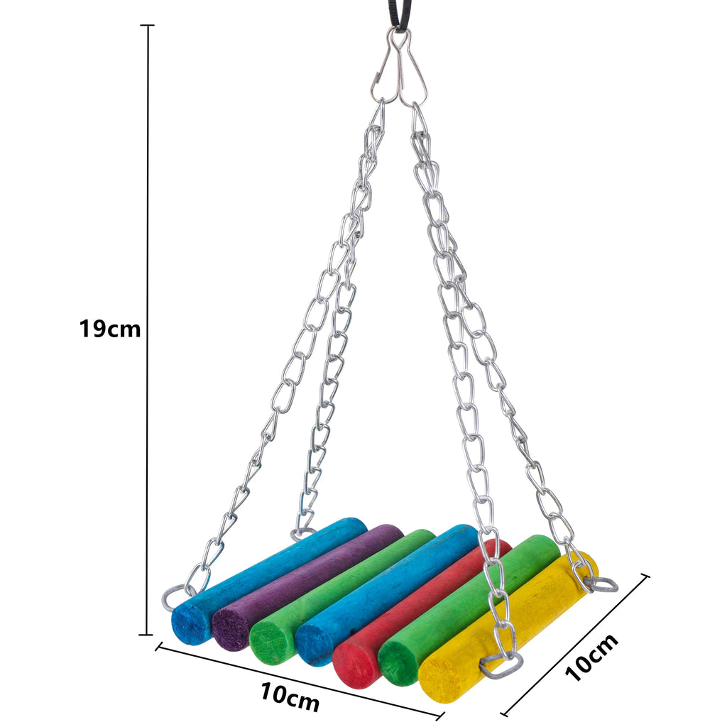 Pássaro brinquedos conjunto balanço mastigando brinquedos de treinamento pequeno papagaio pendurado rede papagaio gaiola sino poleiro brinquedos com escada suprimentos para animais de estimação 1pc