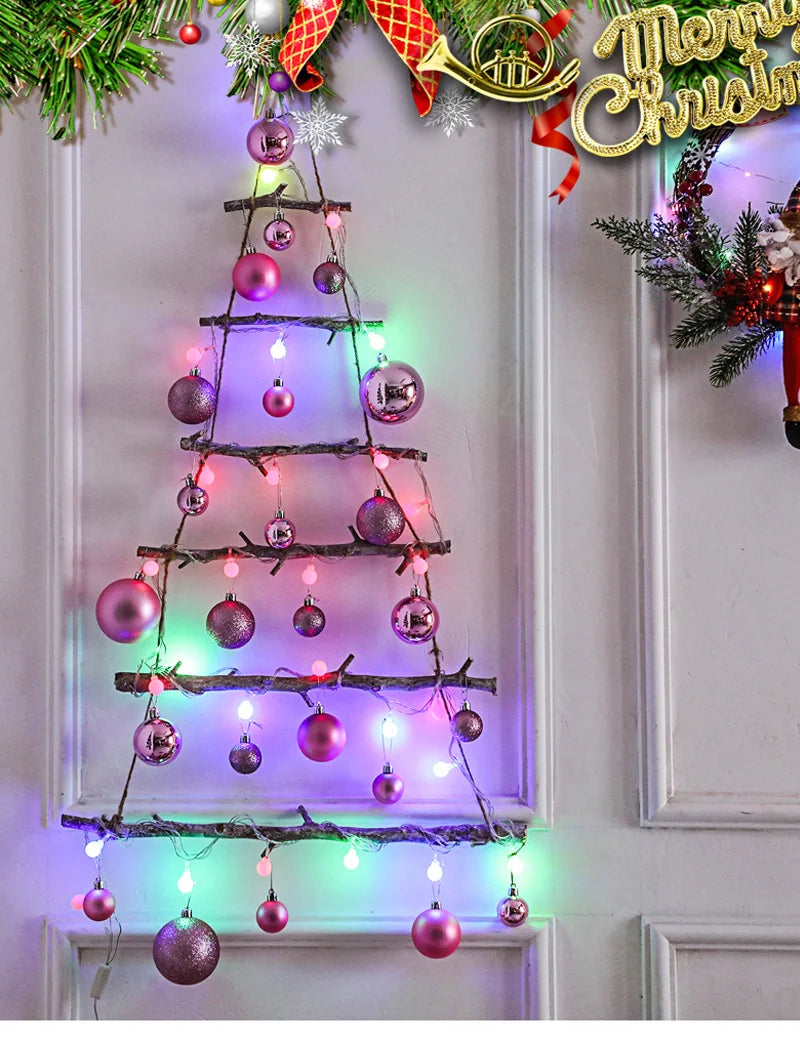 Árvore de Natal Criativa com Luzes, Enfeites de Natal DIY, Árvore de Natal Iluminada, Enfeites de Natal, Árvore Feliz