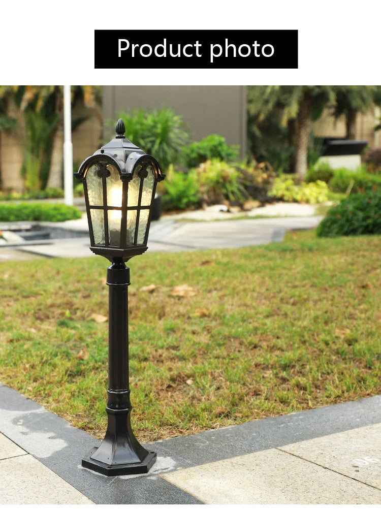Luzes de LED para Jardim ao Ar Livre, Estilo Vintage Europeu, Impermeáveis IP54, 80CM, Lâmpadas Pretas E27 para Iluminação de Paisagismo em Jardins e Quintais AC85-265V