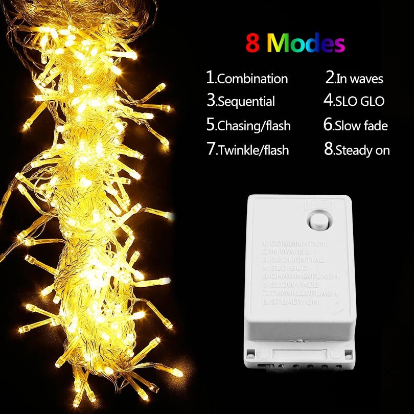 Luzes de Natal LED, cordão de luzes decorativas, cortina de luzes, decoração de Natal para casa, luminária para as festas de fim de ano e Ano Novo.