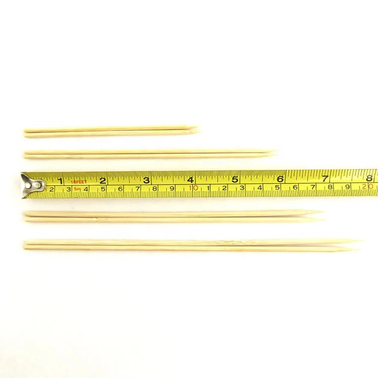 4.0mm Natural Bamboo Skewers in Various Sizes 20cm 25cm 30cm 35cm 40cm 45cm 50cm for Bbq Appetizer Fruit Kabob Grilling Barbecue