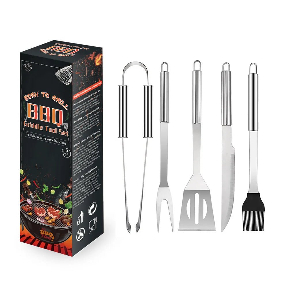 Stainless Steel Barbecue Tools Suit Paper Box Household Outdoor Portable Grill with Cleaning Brush BBQ Combination - Kasa & Pet