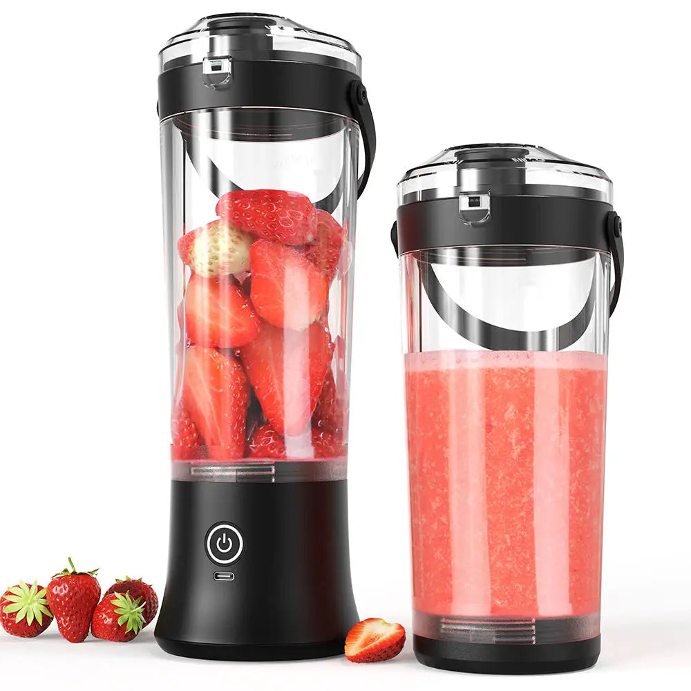 Portable Battery-Powered Juicer Cup Wireless 600ml Ideal for Juice & Vegetable & Ice Cube Smoothies 6 Blades CE Rohs Approval