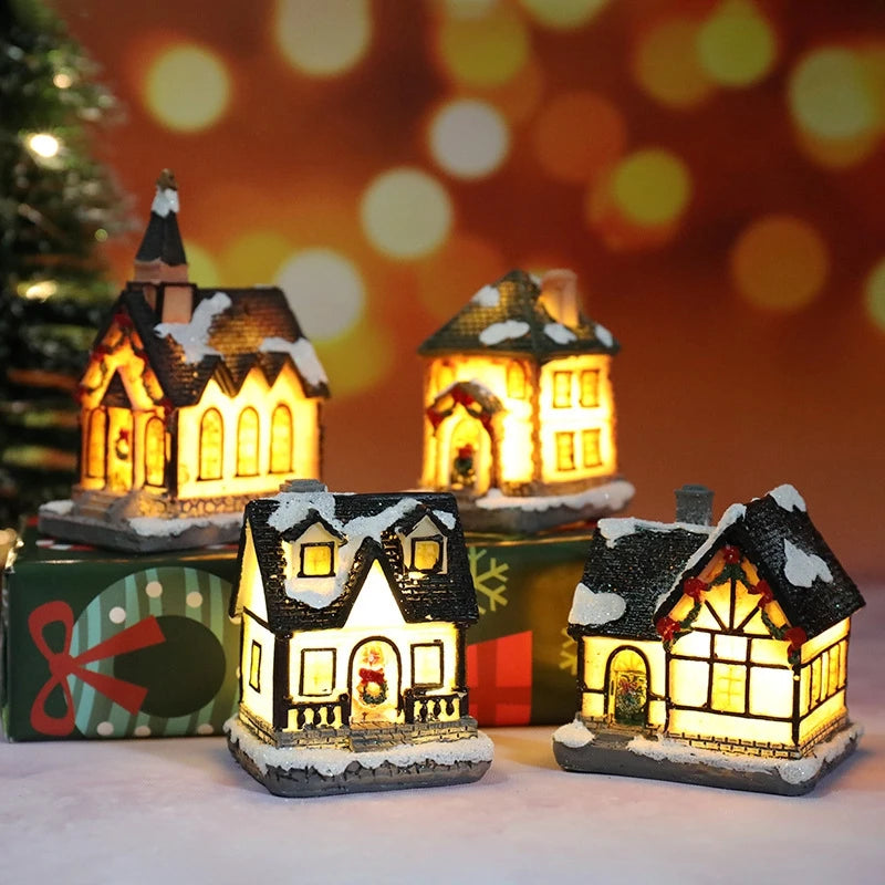Casa de natal decorações de luz para casa ornamentos crianças presente natal ano novo 2025 navidad decoração quarto luz da noite com bateria