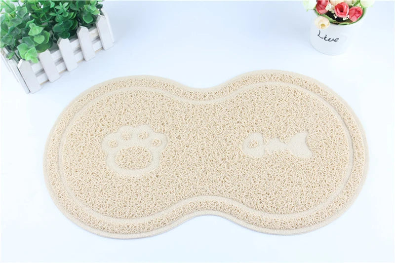 Gato e cão pet esteira bonito gato maca almofada pé tapete antiderrapante prato tigela comida alimentação esteira almofada colocação acessórios para animais de estimação