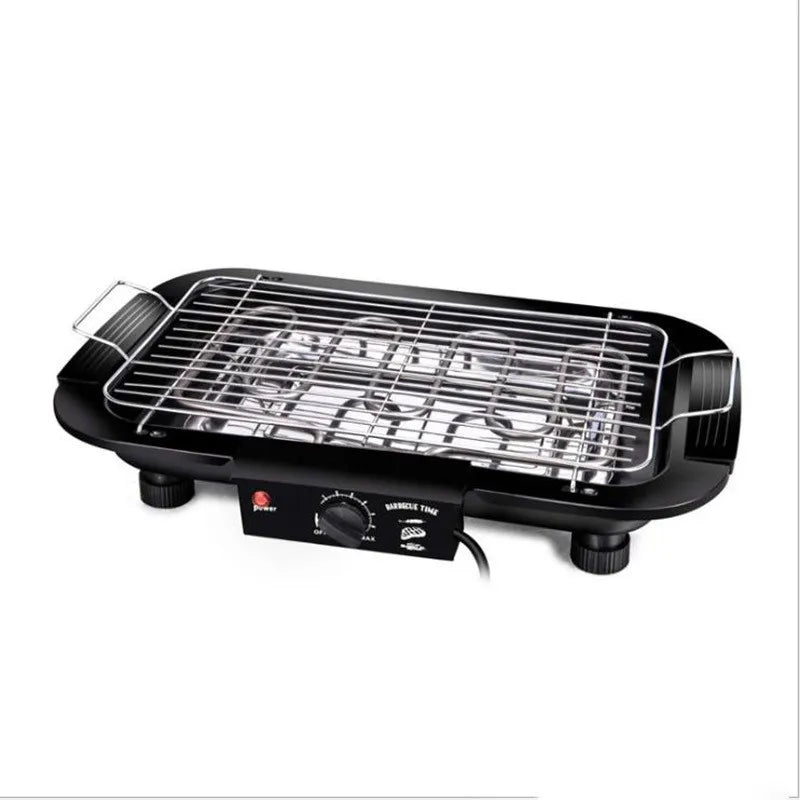 220V 110V European Gauge Smokeless Non-stick Electric Barbecue Grill 1350W Mechanical Control Plate Stove Dual-purpose