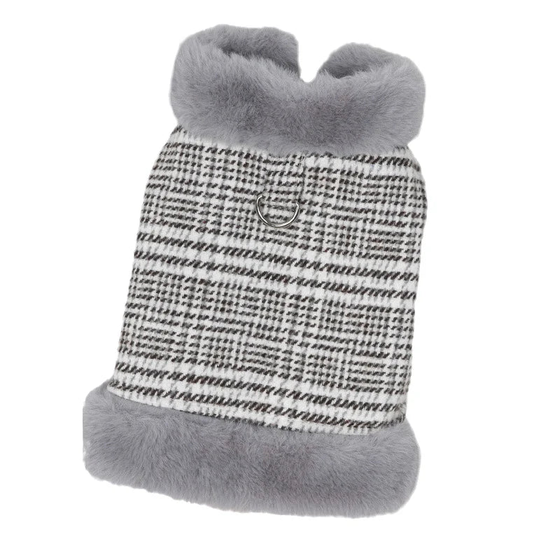 Inverno quente roupas para animais de estimação xadrez listra impressão jaqueta para cães pequenos chihuahua yorkshire gatinho filhote de cachorro roupas ropa perro