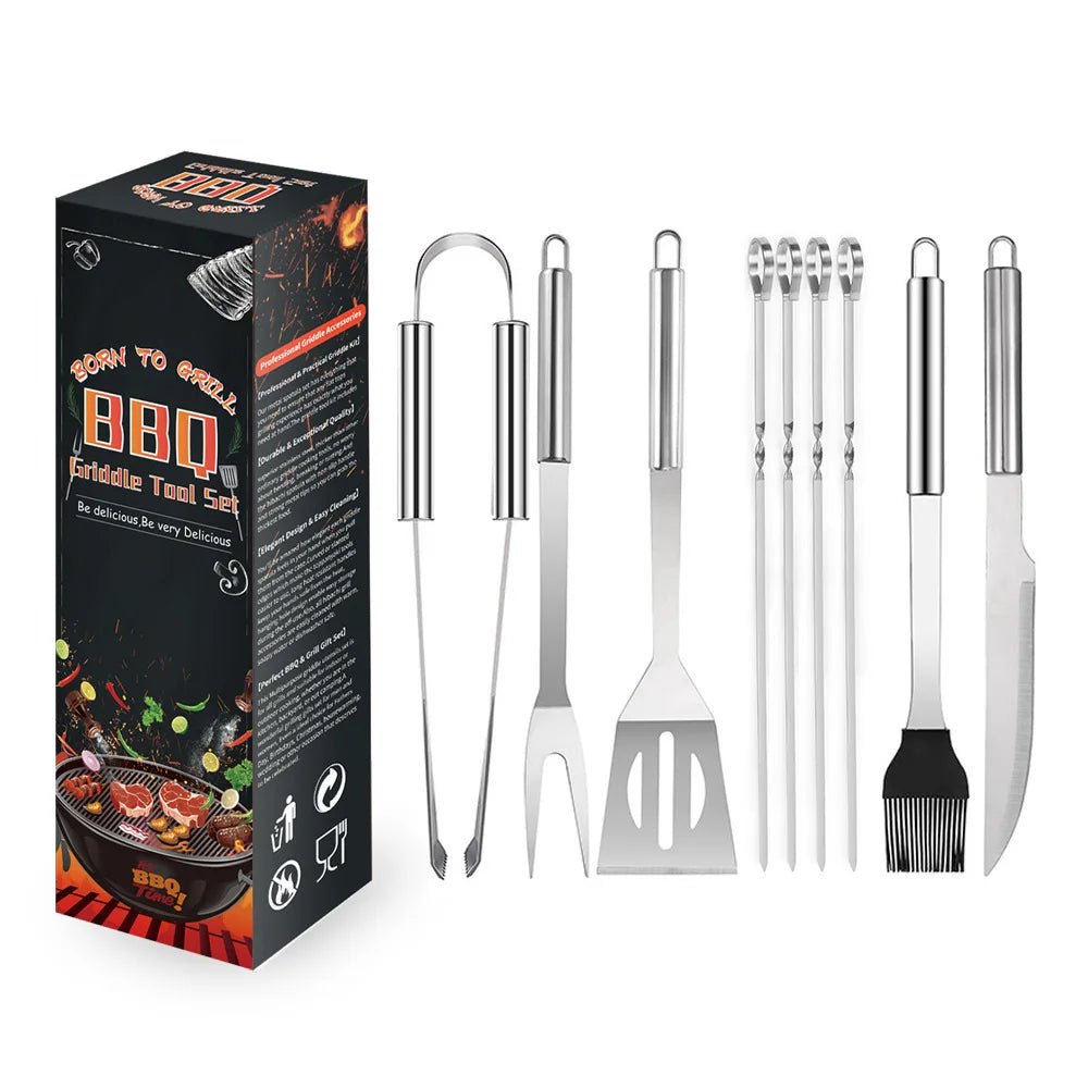 Stainless Steel Barbecue Tools Suit Paper Box Household Outdoor Portable Grill with Cleaning Brush BBQ Combination - Kasa & Pet