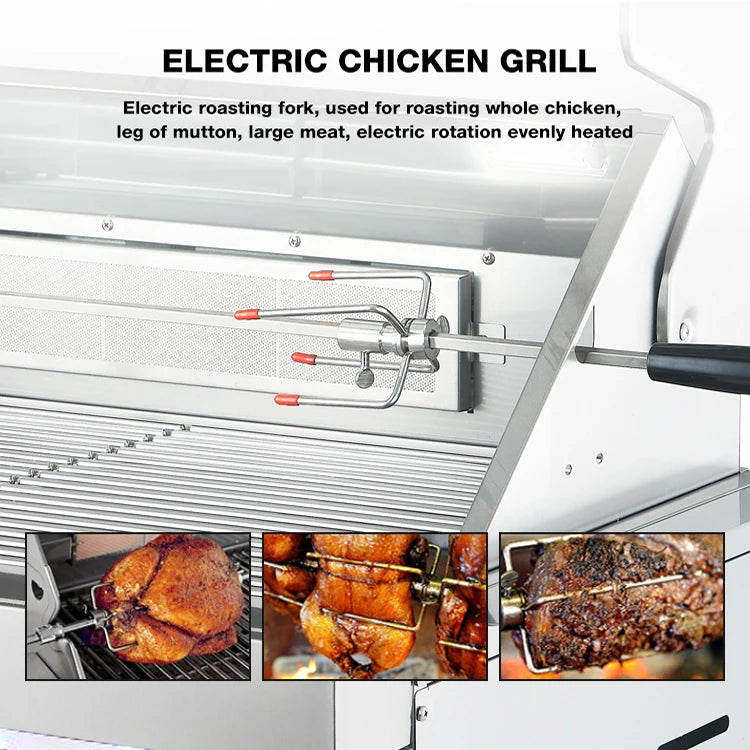 Roasted Lamb/beef/chicken/meat Backyard Outdoor Charcoal BBQ Grill With Gas and LPG Gas Stainless Steel 304
