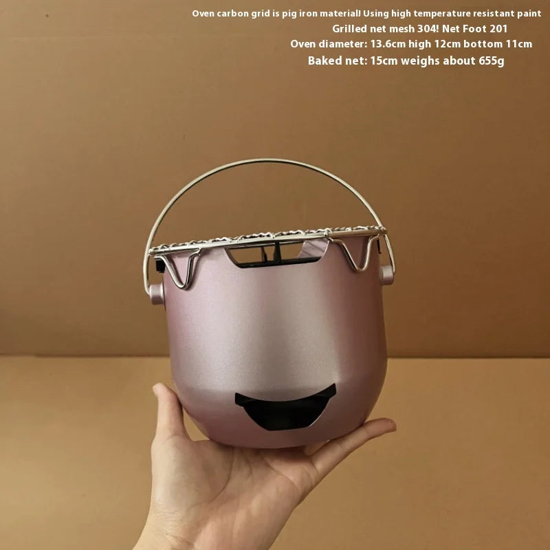 Portable Stainless Steel Korean-Style BBQ Grill Mini Outdoor Household Barbecue Stove with Carbon Tea Olive Alcohol Encirclement